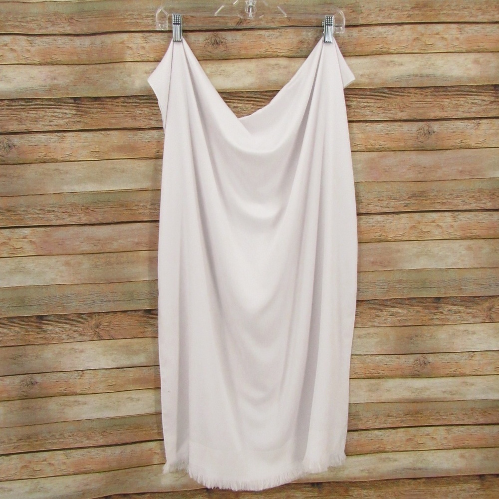 EYFEL Turkish White Short-Fringe Scarf L:72" x W:26.5"